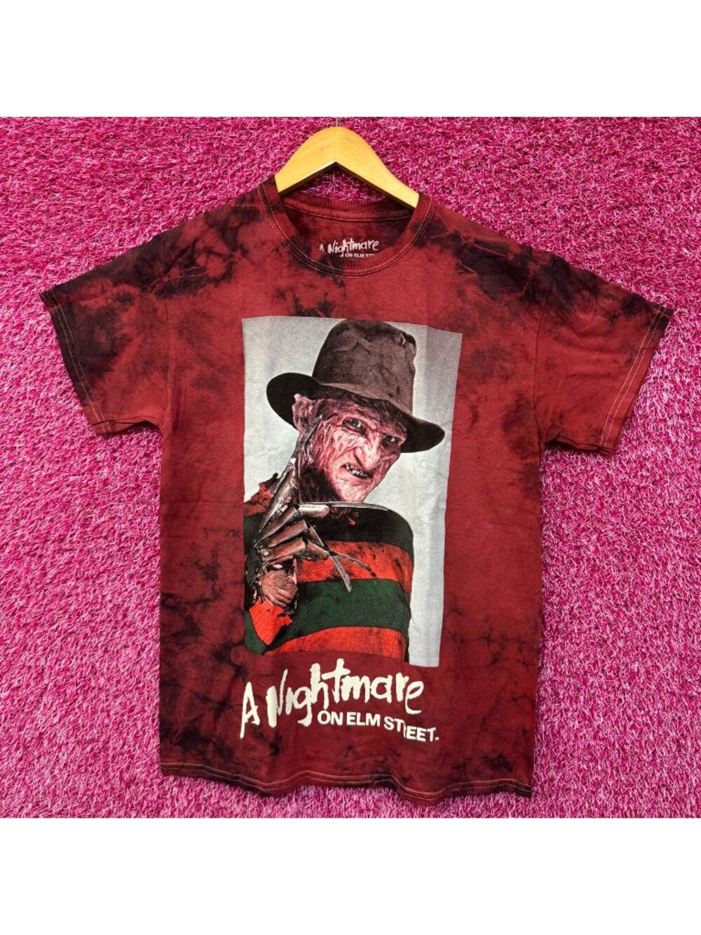 A Nightmare on Elm Street Freddy Kruger Tie dye Tshirt Size Medium
